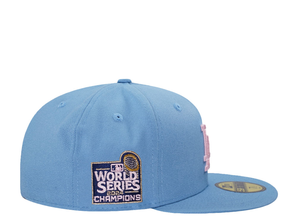 New Era Los Angeles Dodgers World Series Champions 2024 Sky Pink