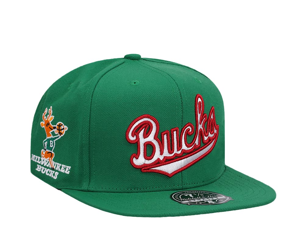 Mitchell & Ness Milwaukee Bucks Logo History Hardwood Classic Dynasty Fitted Hat