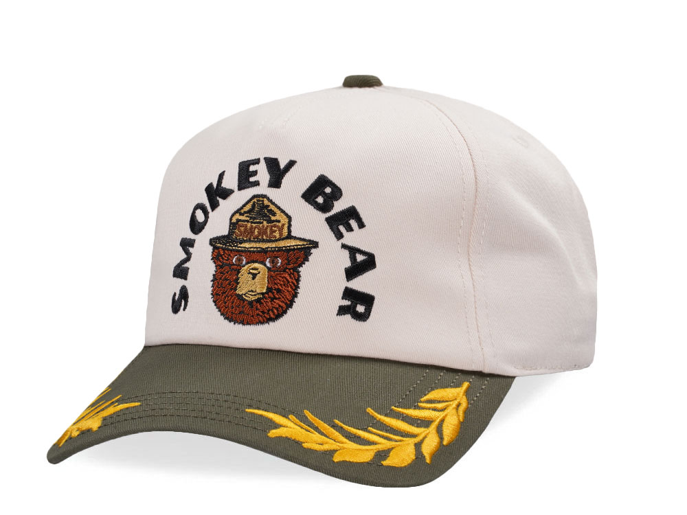 American Needle Smokey Bear Club Captain Ivory Snapback Cap