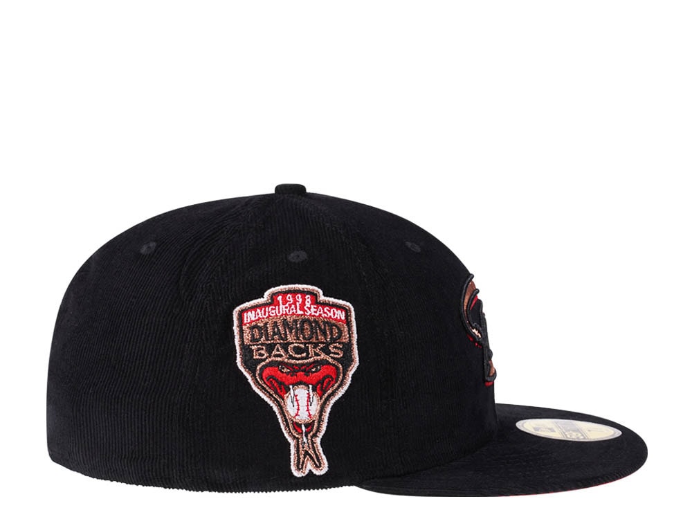 New Era Arizona Diamondbacks Black Inaugural Season 1998 Corduroy Prime Edition 59Fifty Fitted Hat