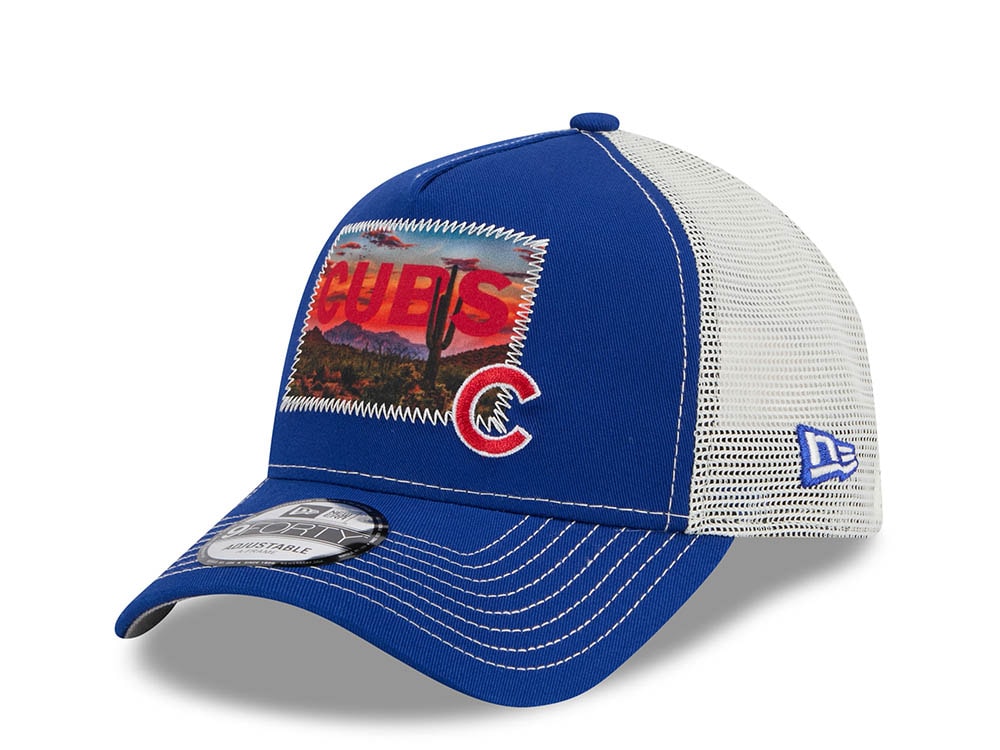 New Era Chicago Cubs M Patch Blue 9Forty A Frame Trucker Snapback Hat