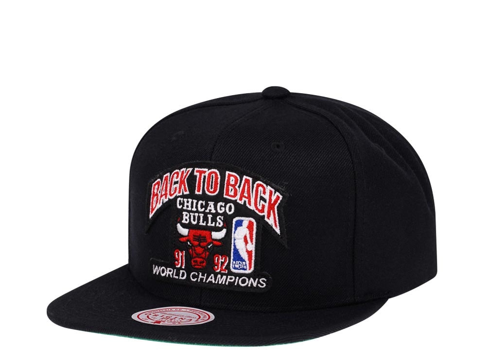Mitchell & Ness Chicago Bulls Back to Back Champions Black Snapback Hat