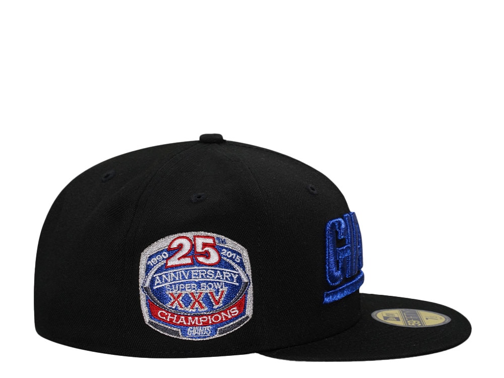 New Era New York Giants 25th Anniversary Super Bowl XXV Black Metallic Edition 59Fifty Fitted Hat