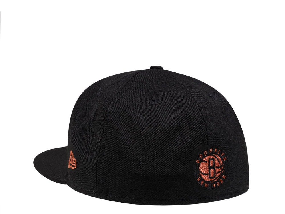 New Era New Brooklyn Nets Black and Copper Edition 59Fifty Fitted Hat