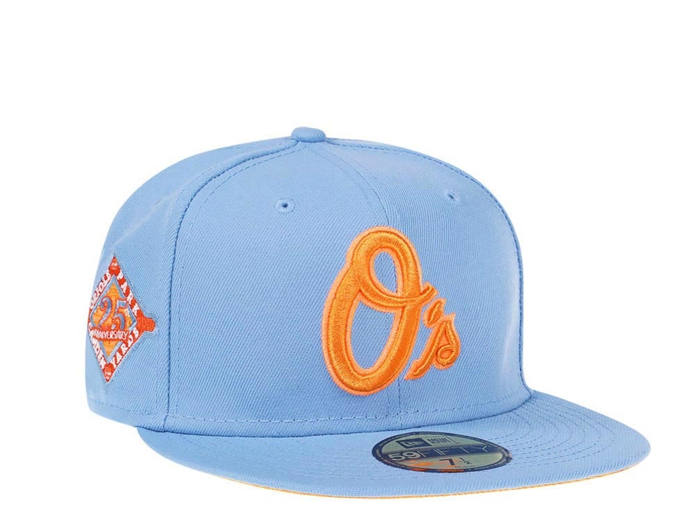 New Era Baltimore Orioles 25th Anniversary Cool Mango Edition 59Fifty Fitted Hat