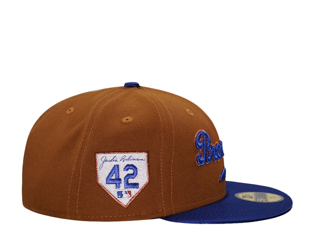 New Era Brooklyn Dodgers Jackie Robinson Bourbon Satin Brim Edition 59Fifty Fitted Hat