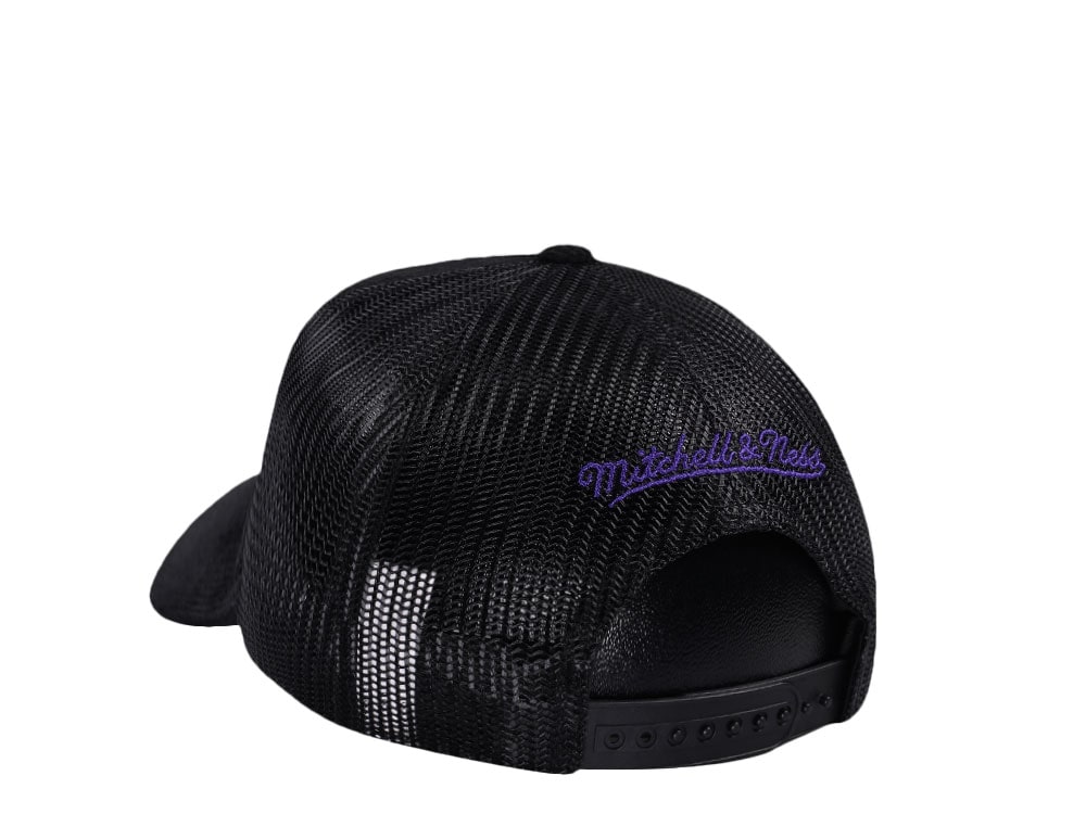 Mitchell & Ness Utah Jazz Times up Black Cord Hardwood Classic Trucker Snapback Hat