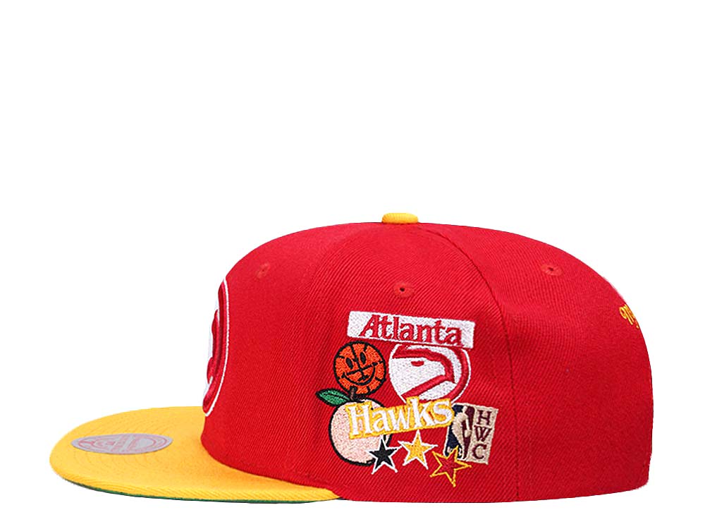 Mitchell & Ness Atlanta Hawks Patch Overload Hardwood Classic Snapback Hat