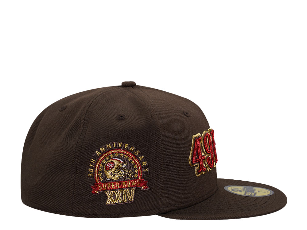 New Era San Francisco 30th Anniversary Super Bowl XXIV Walnut Throwback Edition 59Fifty Fitted Hat