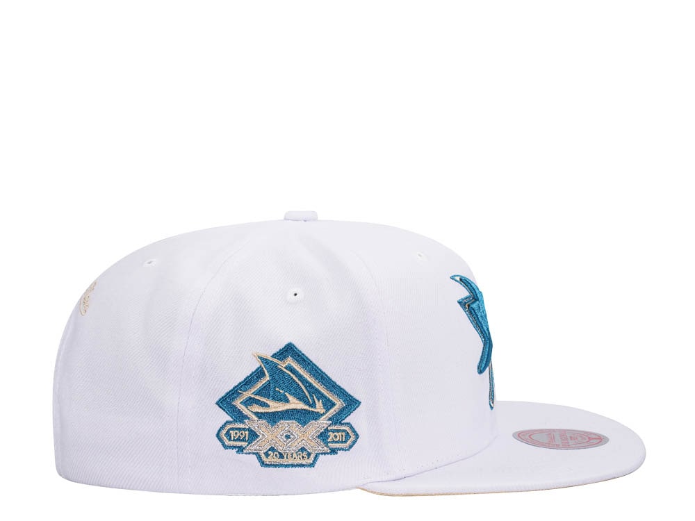 Mitchell & Ness San Jose Sharks 20th Anniversary Winter White Snapback Hat