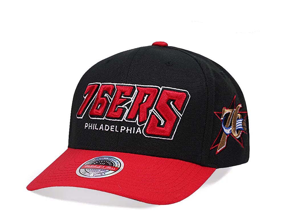 Mitchell & Ness Philadelphia 76ers Shredder Stretch Hardwood Classic Red Flex Snapback Hat