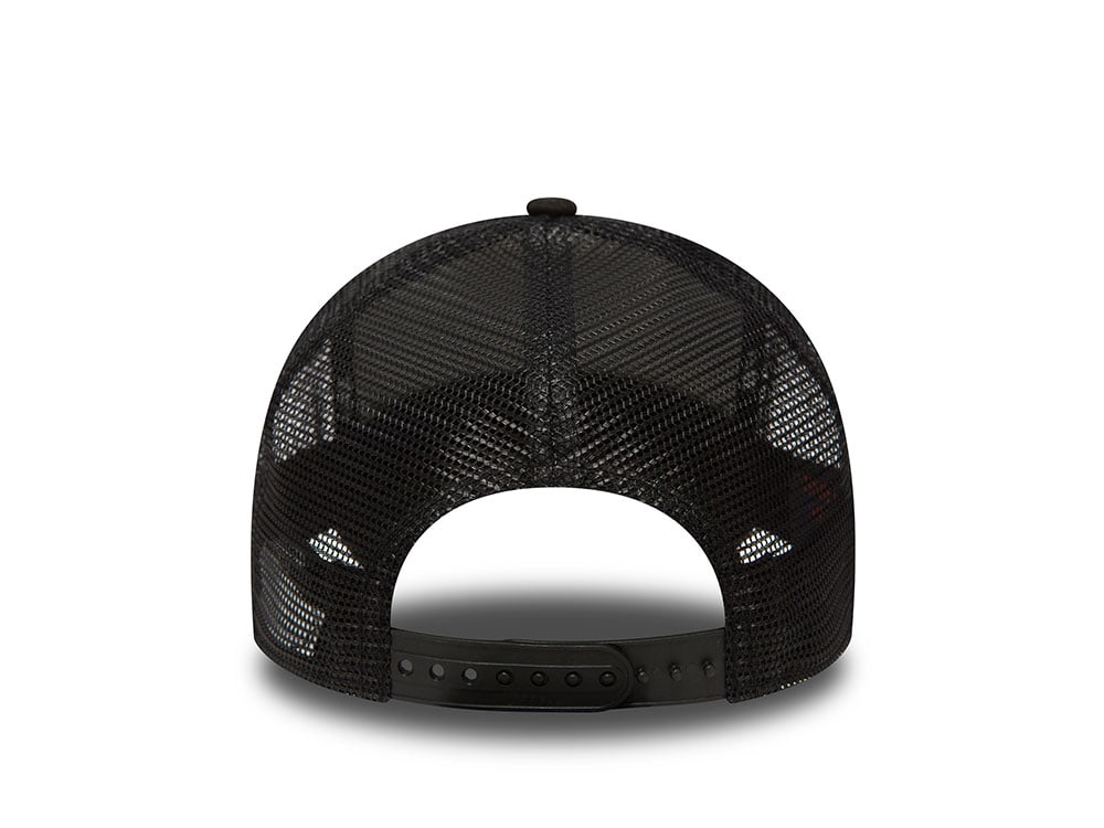 New Era New York Yankees All Black A Frame Trucker Snapback Hat