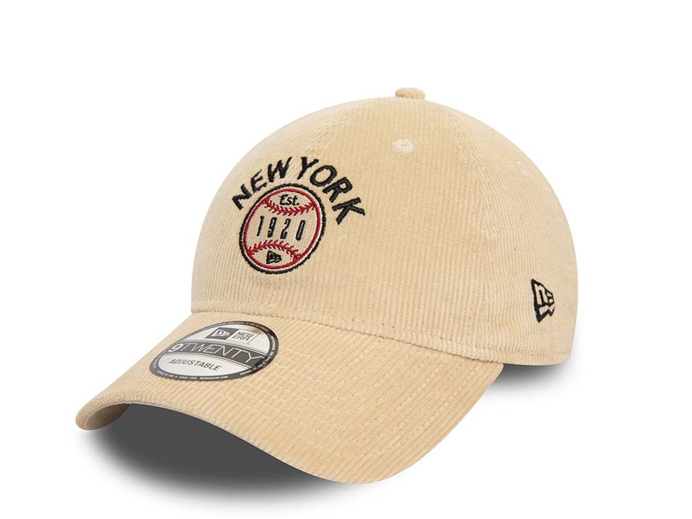 New Era Logo Cord Beige 9Twenty Strapback Hat