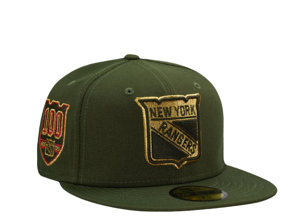New Era New York Rangers 100th Anniversary Rifle Green Prime Edition 59Fifty Fitted Cap