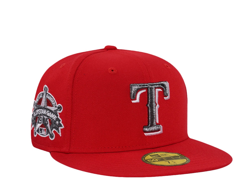 New Era Texas Rangers All Star Game 1995 Liquid Metal Red Edition 59Fifty Fitted Hat