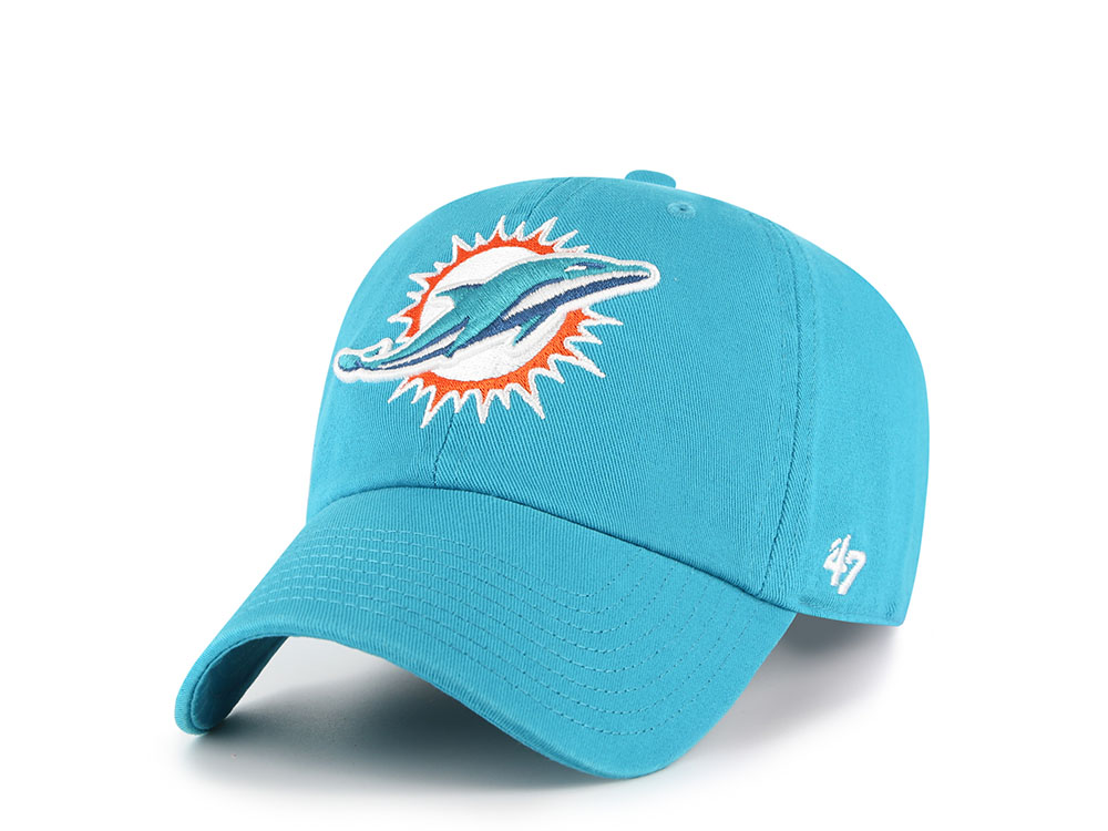 47Brand Miami Dolphins Neptune Blue Classic Edition Clean Up Strapback Cap