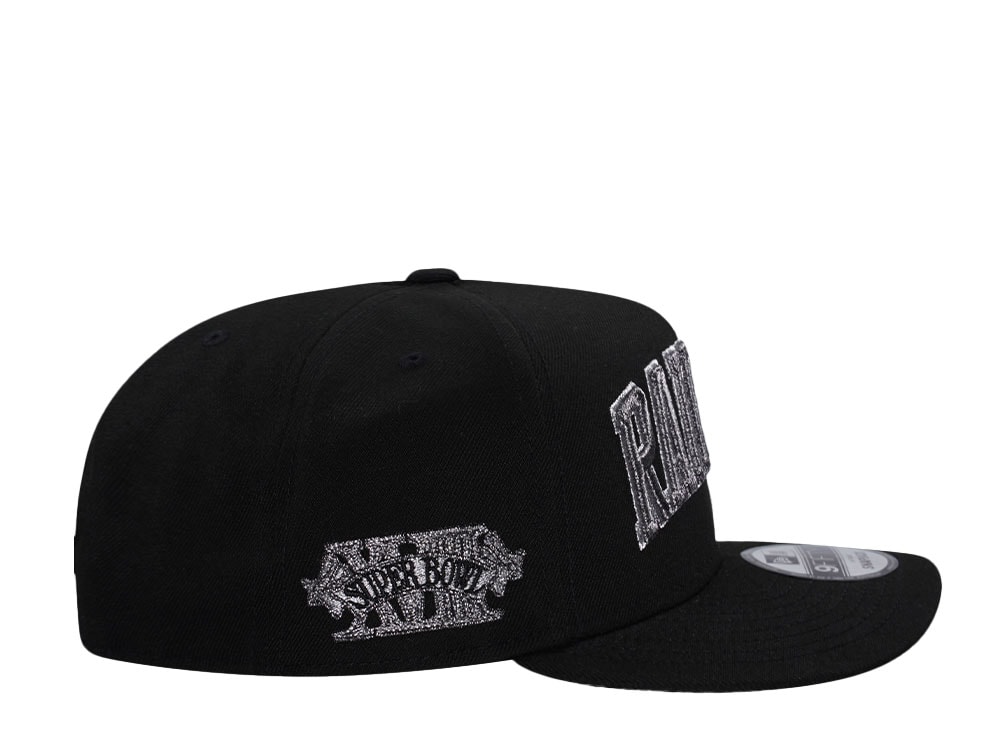 New Era Las Vegas Raiders Super Bowl XVIII Black Metallic Prime Edition 9Fifty A Frame Snapback Hat