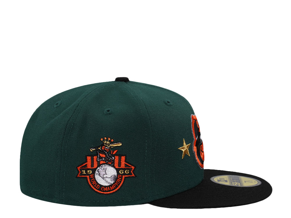 New Era Baltimore Orioles World Series Champions 1966 Dark Green Two Tone Edition 59Fifty Fitted Cap