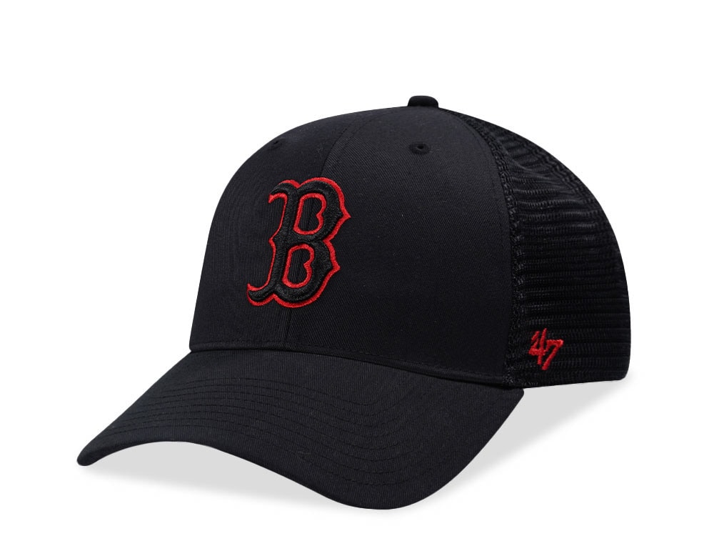47Brand Boston Red Sox Black MVP Trucker Snapback Hat