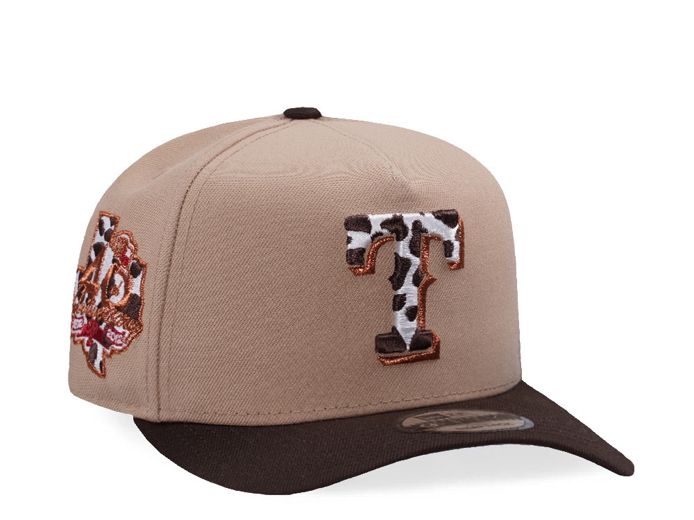New Era Texas Rangers 40th Anniversary Camel Two Tone Edition 9Fifty A Frame Snapback Cap