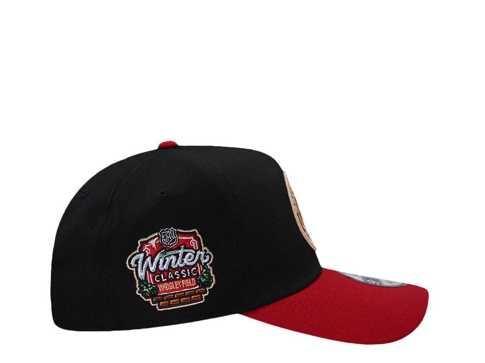 New Era Chicago Blackhawks Winter Classic Wrigley Field Black Two Tone Edition 9Forty A Frame Snapback Cap