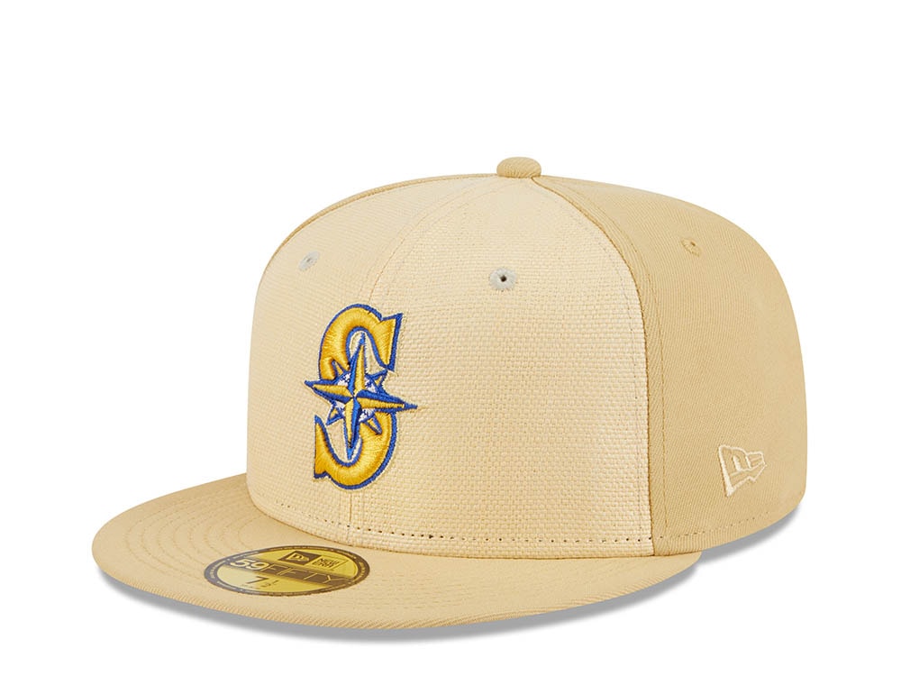 New Era Seattle Mariners 40th Anniversary Raffia Front Vegas Gold Edition 59Fifty Fitted Hat