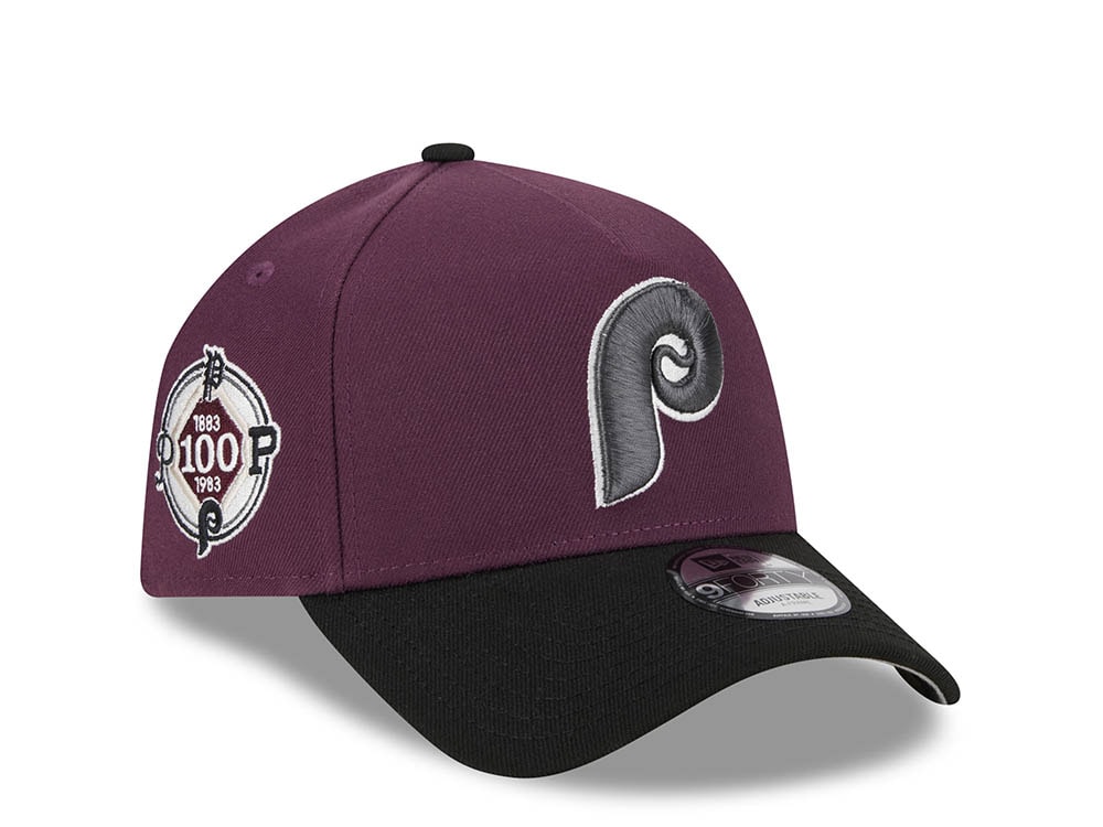 New Era Philadelphia Phillies 100th Anniversary Two Tone Plum 9Forty A Frame Snapback Hat