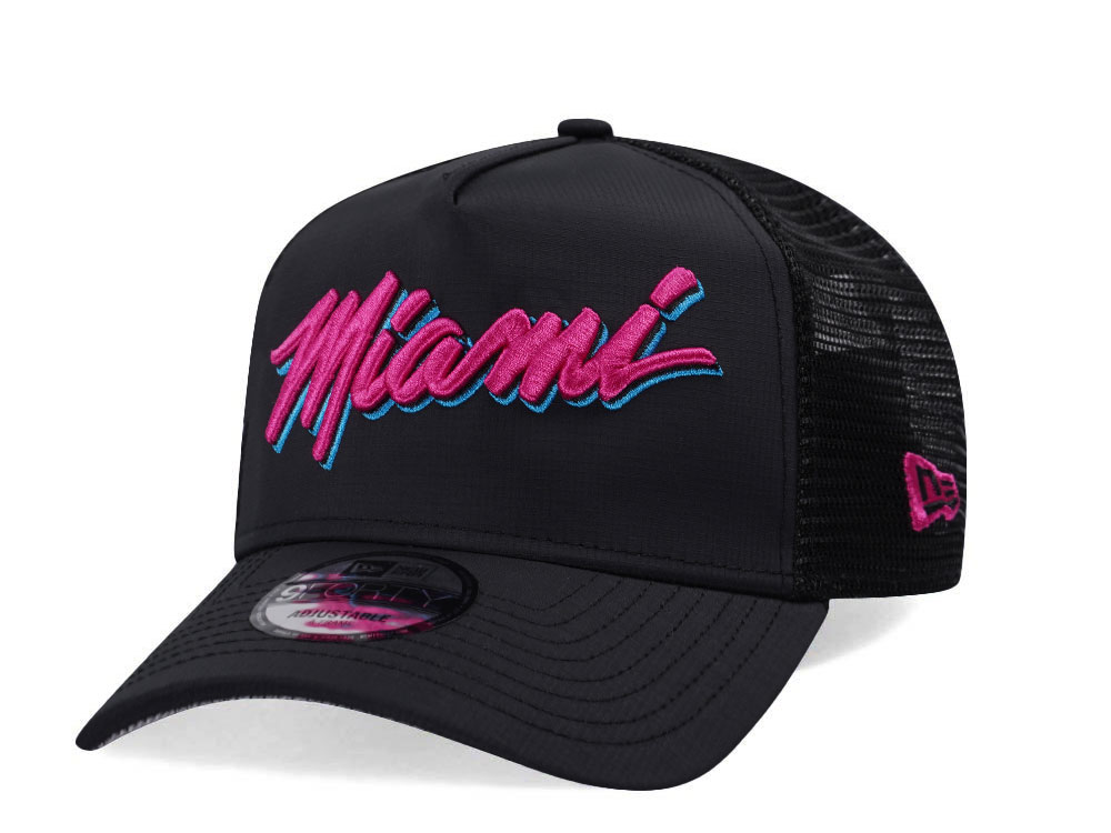 New Era Miami Heat Ripstop Prime Trucker Edition 9Forty A Frame Snapback Cap