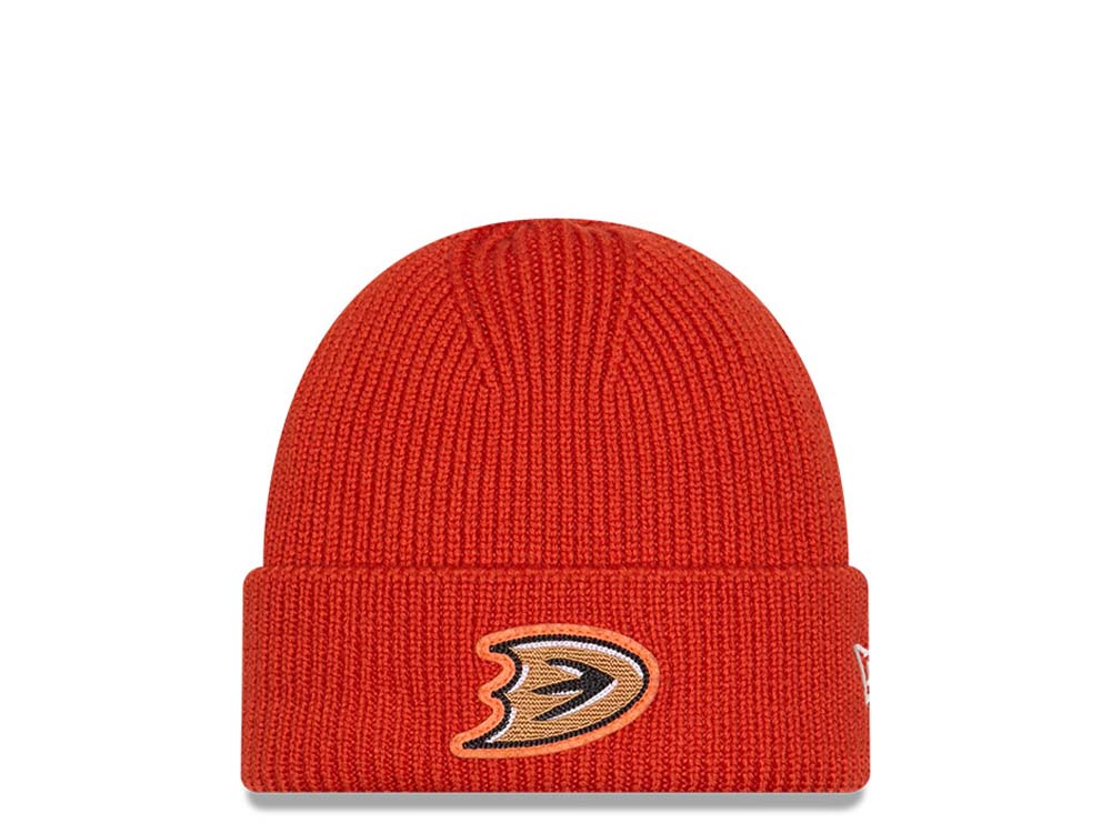 New Era Anaheim Ducks Skull Knit Orange Mutsen