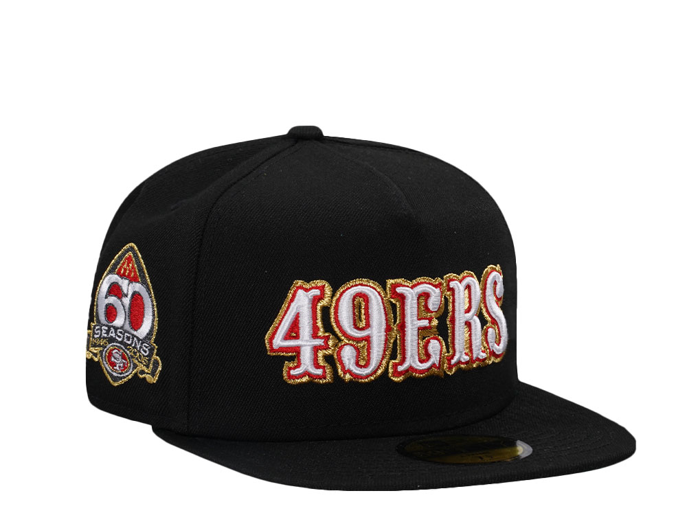 New Era San Francisco 49ers 60 Season Black Throwback Edition 59Fifty A Frame Fitted Hat