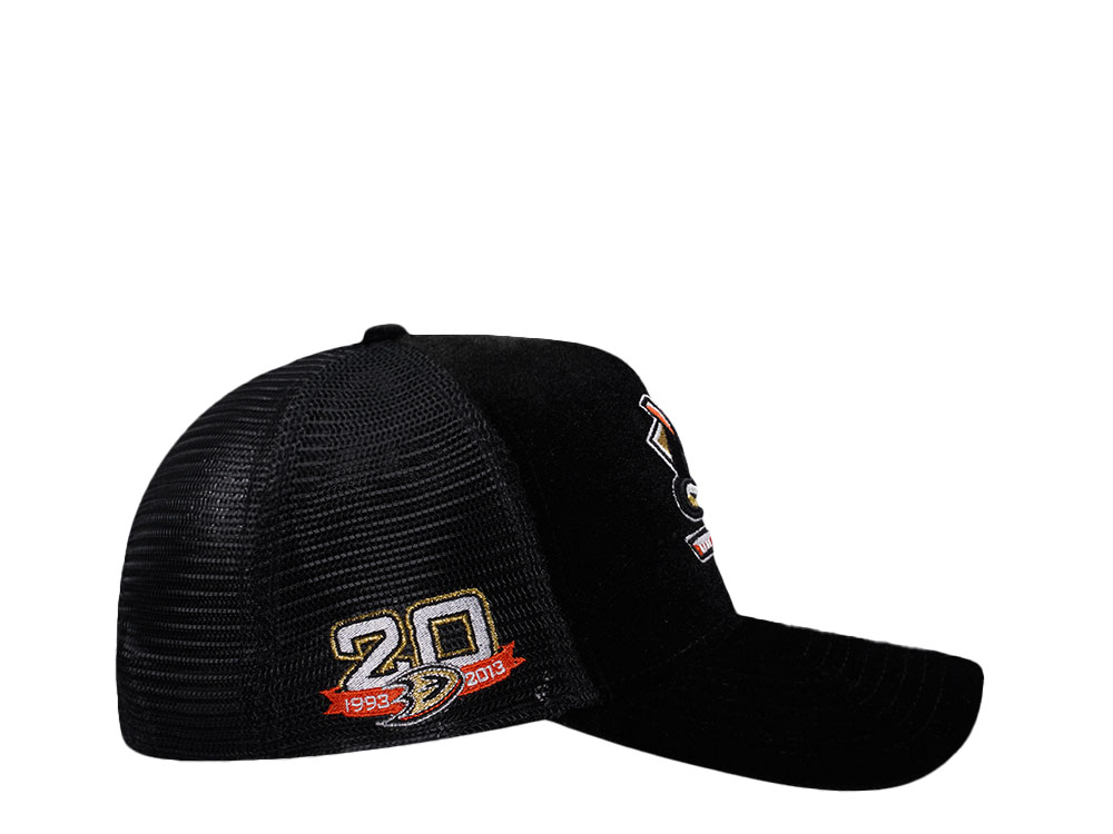 New Era Anaheim Ducks 20th Anniversary Velvet Trucker Edition 9Forty A Frame Snapback Hat