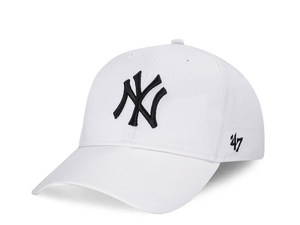 47Brand New York Yankees White Raised Basic MVP Snapback Hat