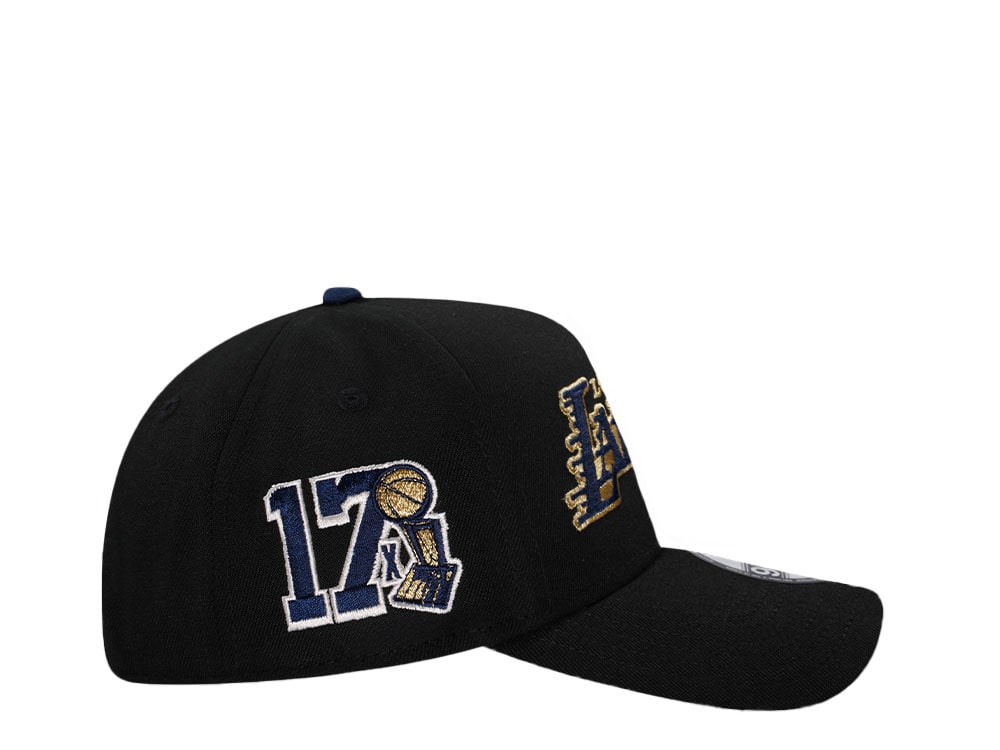 New Era Los Angeles Lakers Black Throwback Edition 9Forty A Frame Snapback Hat