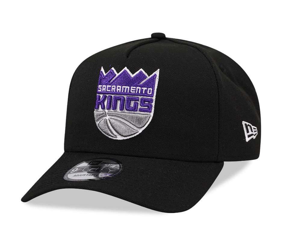 New Era Sacramento Kings Black Classic Edition 9Forty A Frame Snapback Hat