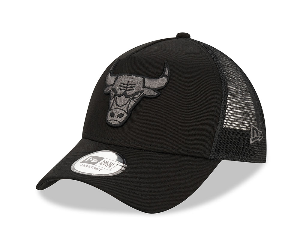 New Era Chicago Bulls Black Graphite A Frame Trucker Snapback Hat