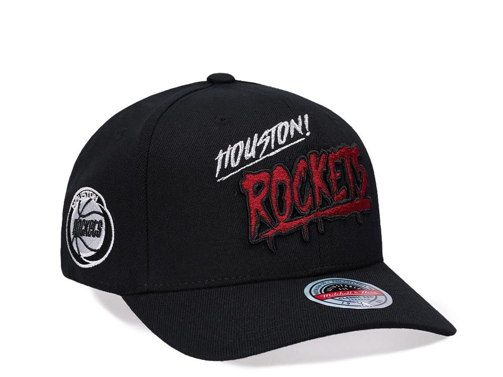 Mitchell & Ness Houston Rockets Hardwood Classic Slap Sticker Red Line Flex Snapback Hat