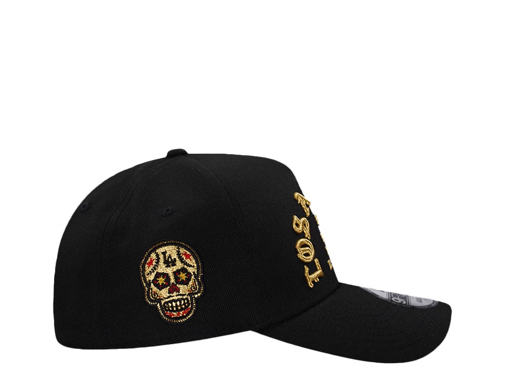 New Era Los Angeles Dodgers Black Gold Skull Edition 9Forty A Frame Snapback Hat
