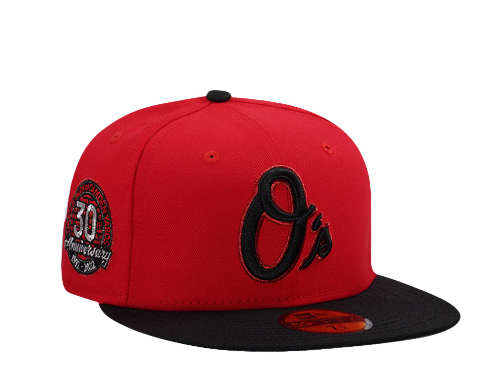 New Era Baltimore Orioles 30th Anniversary Red Two Tone Edition 59Fifty Fitted Cap