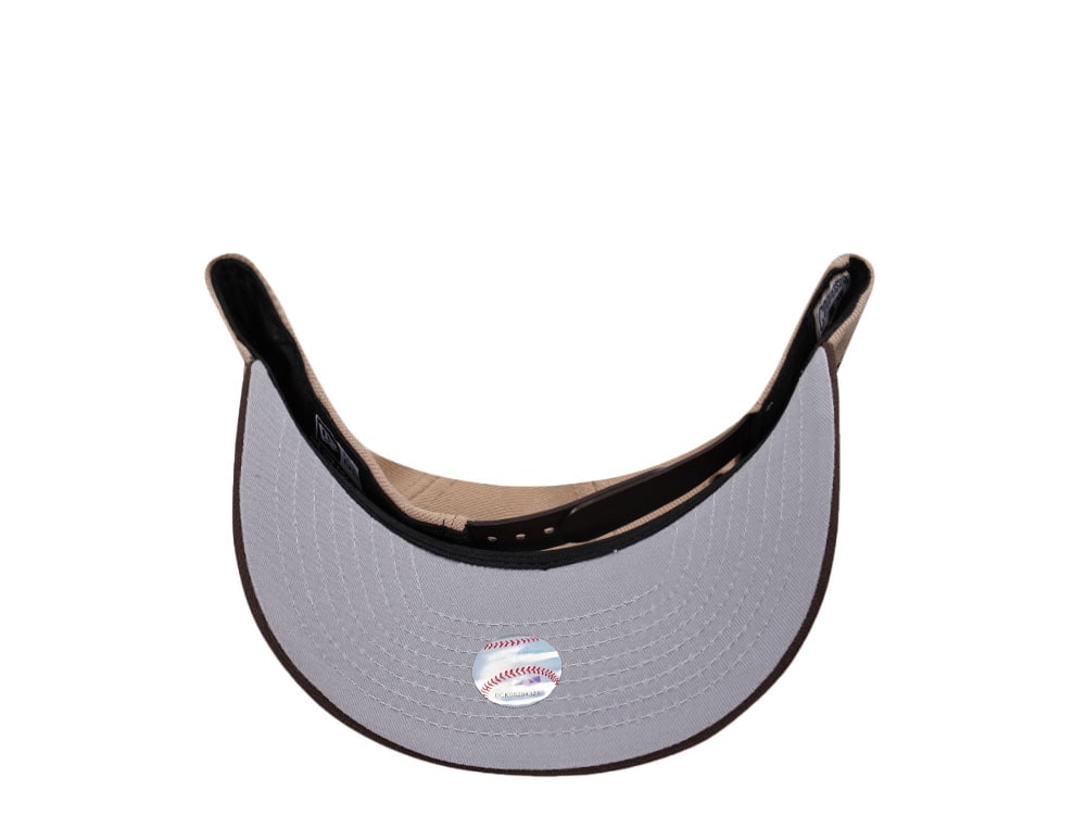 New Era New York Mets 40th Anniversary Tan Metallic Two Tone Edition 9Fifty A Frame Snapback Hat