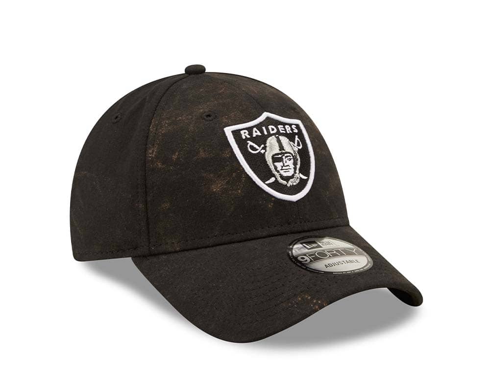 New Era Las Vegas Raiders Washed Pack Black Adjustable 9Forty Strapback Hat