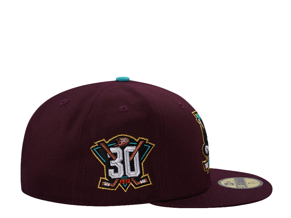 New Era Anaheim Ducks 30th Anniversary Maroon Prime Edition 59Fifty Fitted Cap