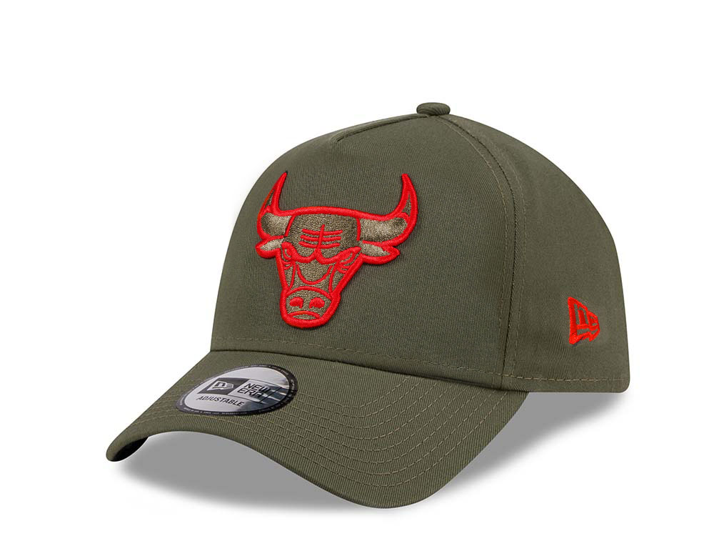 New Era Chicago Bulls Spanish Olive A Frame Snapback Hat