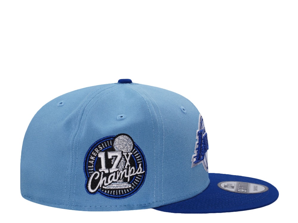New Era Los Angeles Lakers 17x Champs Sky Blue Two Tone Edition 9Fifty Snapback Cap