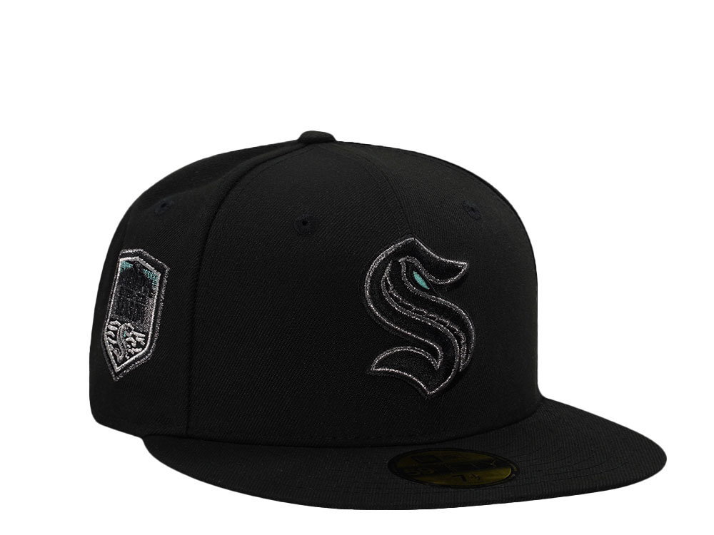 New Era Seattle Kraken Inaugural Season Metallic Black Prime Edition 59Fifty Fitted Cap