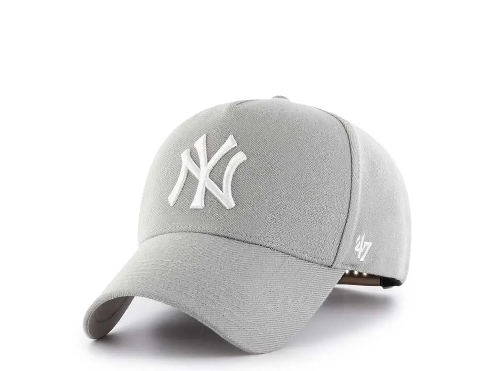 47brand New York Yankees Grey Curved Snapback Hat