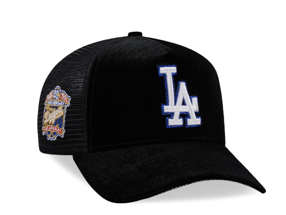 New Era Los Angeles Dodgers 40th Anniversary Black Velvet Trucker Edition 9Forty A Frame Snapback Hat