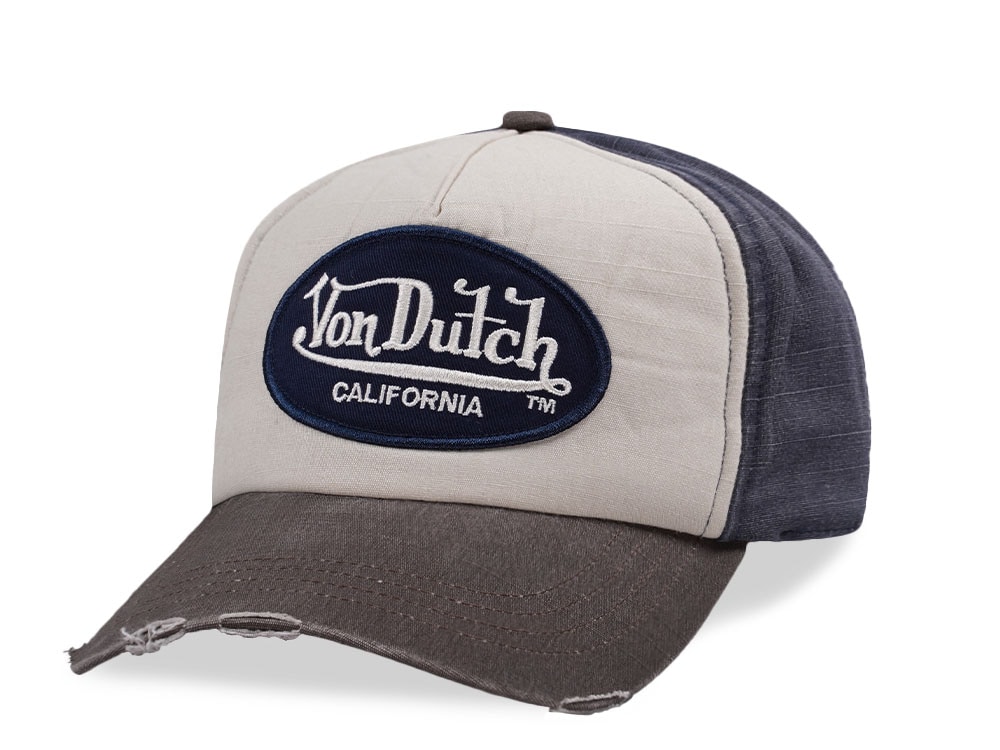 Von Dutch Oval Patch Distressed Vintage Strapback Cap