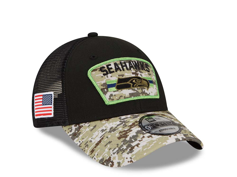 New Era Seattle Seahawks Salute to Service 21 9Forty Trucker Snapback Hat