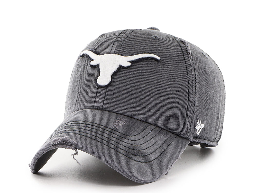 47 Brand Texas Longhorns Weathered Coal Clean Up Strapback Cap
