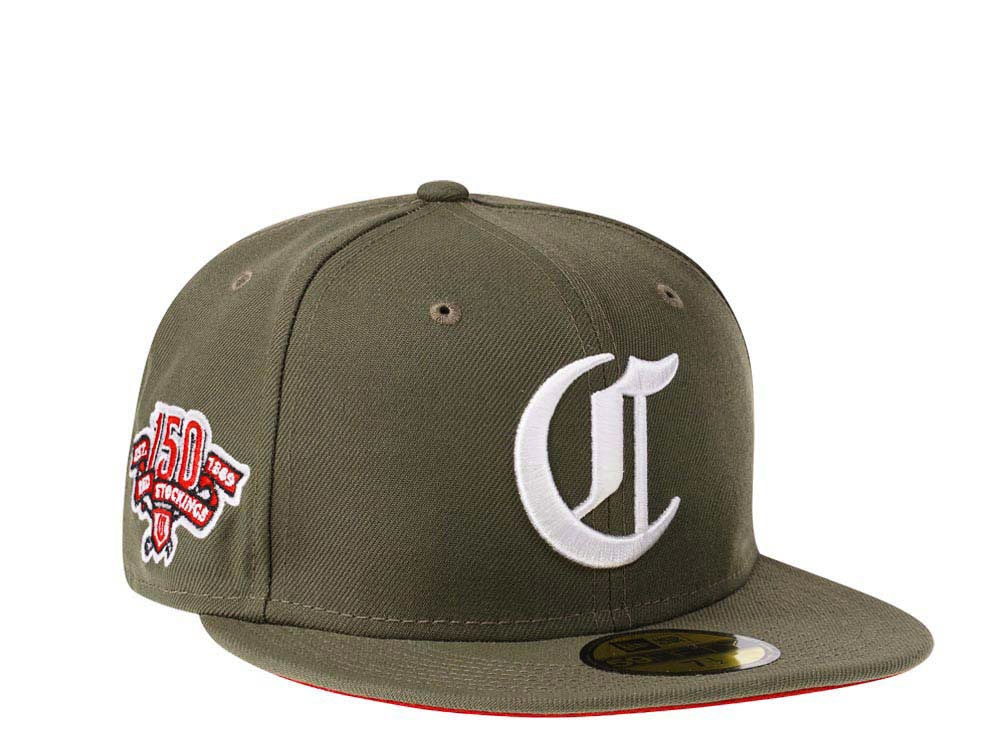 New Era Cincinnati Reds 150th Anniversary Olive Red Edition 59Fifty Fitted Hat